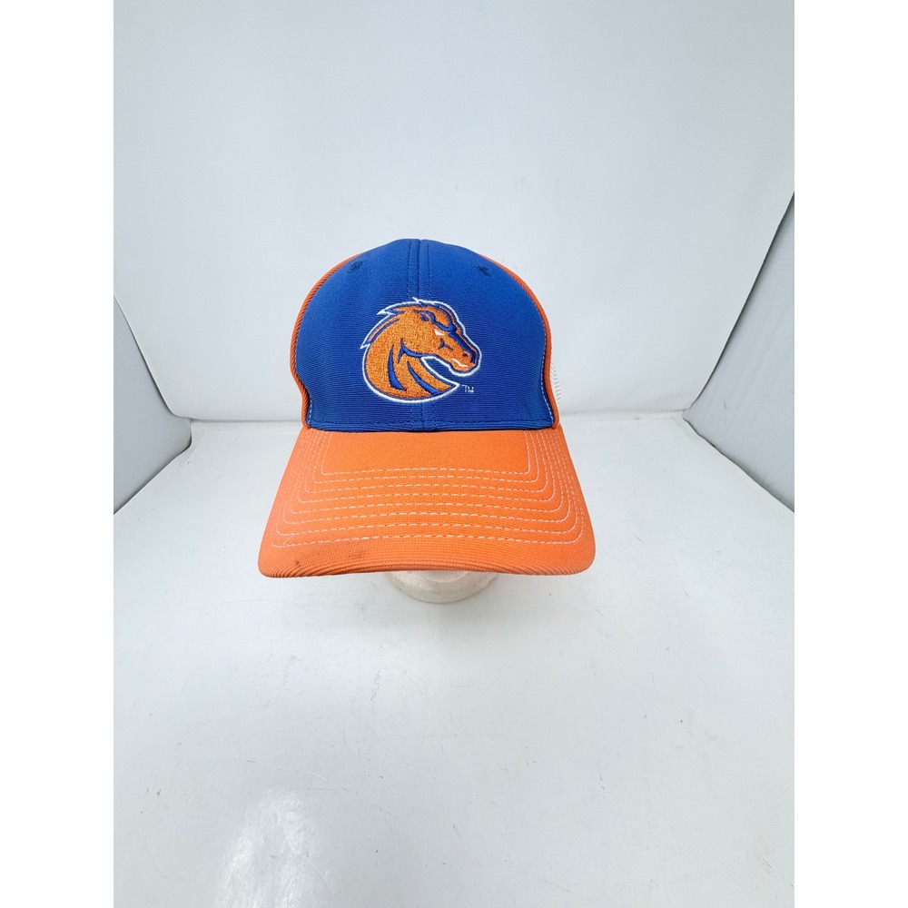 NCAA Boise State Broncos Hat‎ Mens OSFM Orange Blue Trucker Mesh Cap Logo